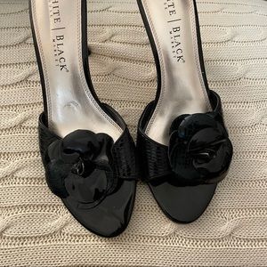 White House Black Market EMMA heels • black flower